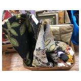Woven Rug, Patchwork Quilts, Assorted Textiles