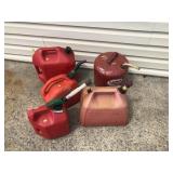 (5) Metal & Plastic Fuel Cans