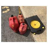 (3) Plastic Fuel Cans & Oil Pan