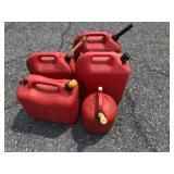 (5) Plastic Fuel Cans