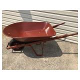 Red Metal Wheelbarrow