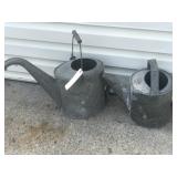 (2) Early Galvanized Sprinkling Cans