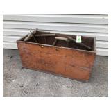 Primitive Blanket Chest with 5 Barn Augers