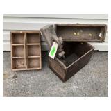 Primitive Wooden Tool Tray, Shipping Boxes