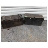 (2) Vtg. Wooden Hinge Top Storage Boxes