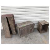 (3) Vtg. Wooden Shipping Boxes