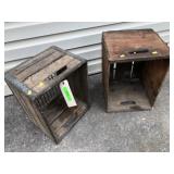 (2) Early Wooden Bottle Crates