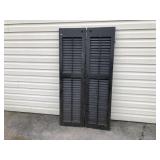 (2) Early Wooden Louvred Shutters