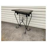 Wrought Iron Limestone Top Table