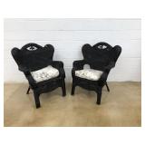 (2) Wicker Arm Chairs