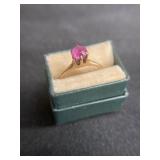 14K Ring With Pink Stone