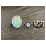 3 Sterling Rings