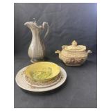 Transferware- Sugar Bowl, Pitcher, Plates, etc.