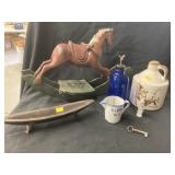 Wooden Rocking Horse, Enameled Creamer,