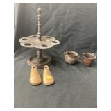 Miniature Composition Painted Bucket, Pipe Stand