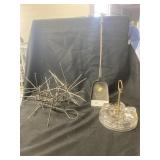 Vtg. Swivel Stand, Small Fireplace Shovel, Wire
