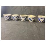5 Contemporary Stoneware Heart Small Crocks