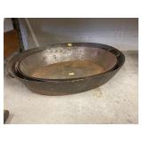 3 Vintage Oval Metal Pans
