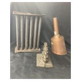 Vtg. 12-Tube Candle Mold, Copper Funnel, Ship Form