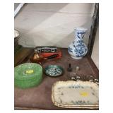 Folding Opera Glasses, Green Glass Cup Plates,