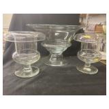 3 Piece Clear Glass Console Set
