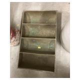 Brass and Galvanized Rectangular Vintage Divided T