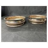 (2) Silver Plate Wine Coasters