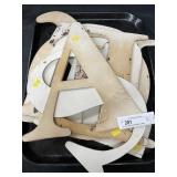 (7) Vtg. Style Painted Metal Letters