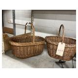 (2) Vtg. Wicker Market Baskets
