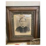 Vtg. Oak Picture Frame of Woman