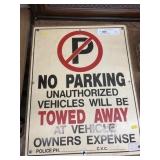 Plastic "No Parking" Sign