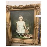 Painting of Young Child w/ Pull Toy