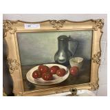 Still Life Painting of Tomatoes & Pewter Pitcher