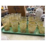 21 Pcs. Swirl Decorated Opalescent Tumblers