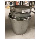 (4) Galvanized & Metal Pails