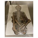 Vtg. Folding Cardboard Skeleton