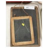 2 Vintage Childs Slate Boards With Wooden Frames