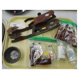 Vintage Ice Skates and Mini Beer Bottles