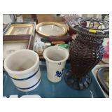 2 Pieces of Contemporary Pottery, Wire Form Vase