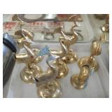 7 Brass Peafowl Form Card Holders