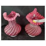 2 Fenton Hobnail Vases