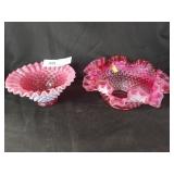 2 Fenton Glass Hobnail Bowls
