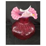 Fenton Cranberry Art Glass Vase