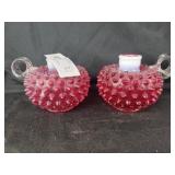 2 Fenton Hobnail Candle Holders