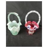 2 Fenton Art Glass Baskets