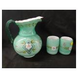 Fenton Hand Painted Art Glass Water Pitchers
