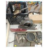 Slaw Board, Horse Bit, Spittoon, Meat Saws