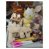 Stuffed Toys, Wooden Pull Train, Arrows