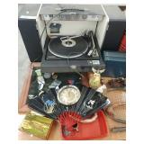 Turntable, Jewelry Box, Vintage Figurines