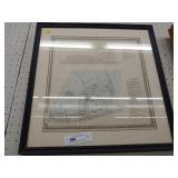 Antique Framed Map of Colombia, Pa